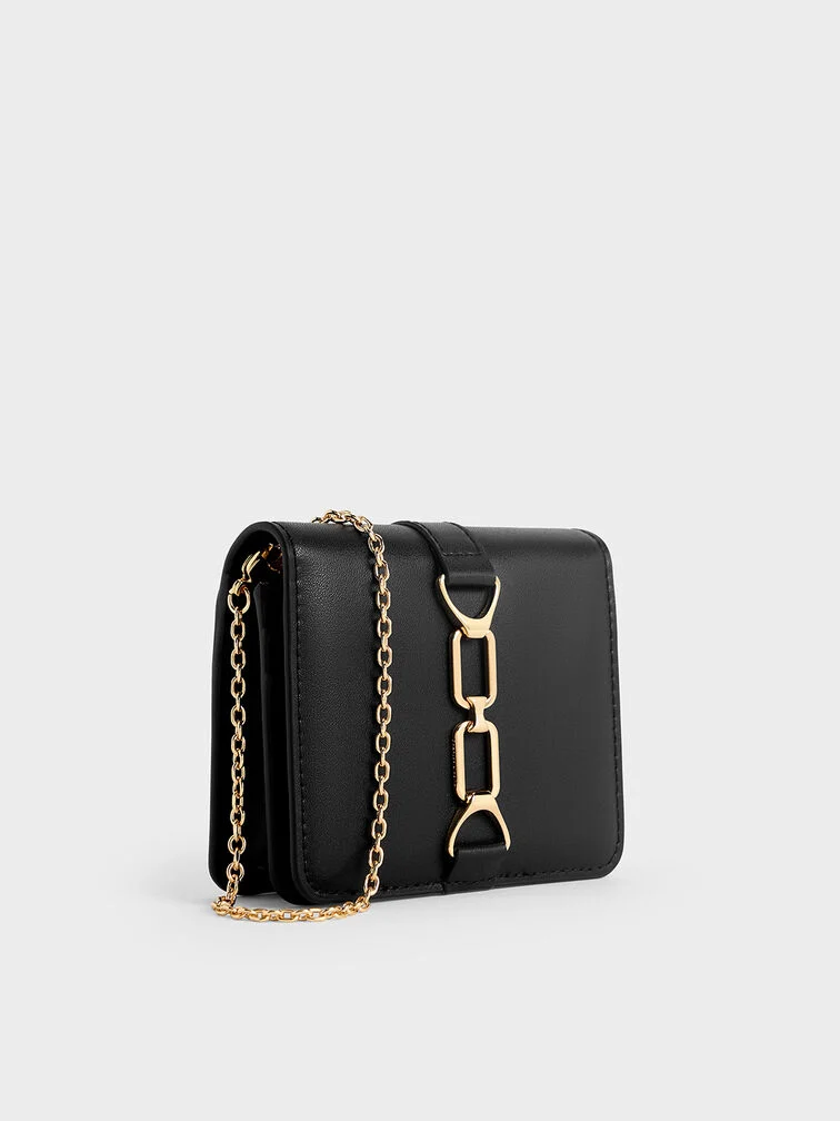 Ví đựng thẻ Agatha Chain-Accent - Đen Charles & Keith - Hình ảnh 2