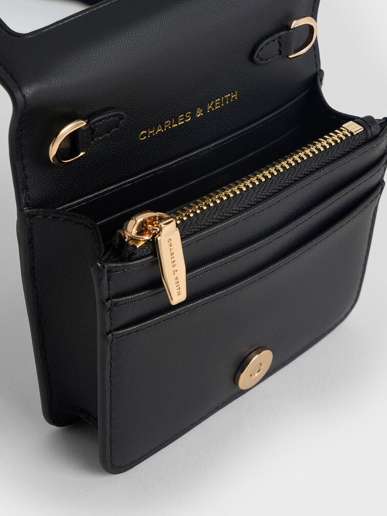 Ví đựng thẻ Agatha Chain-Accent - Đen Charles & Keith - Hình ảnh 3