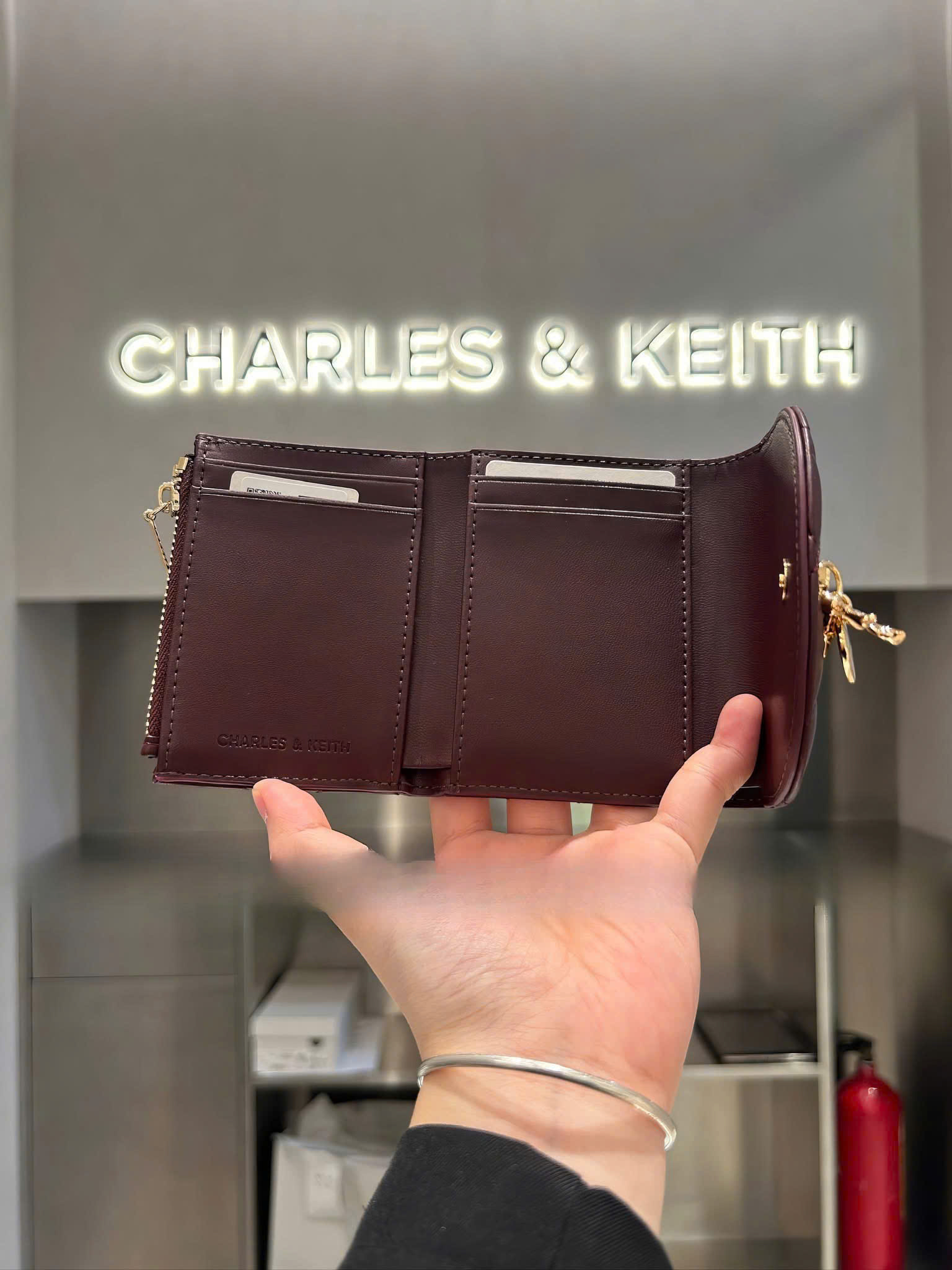 Ví ngắn hình vuông Arrietty Quilted-Charles&Keith - Hình ảnh 6