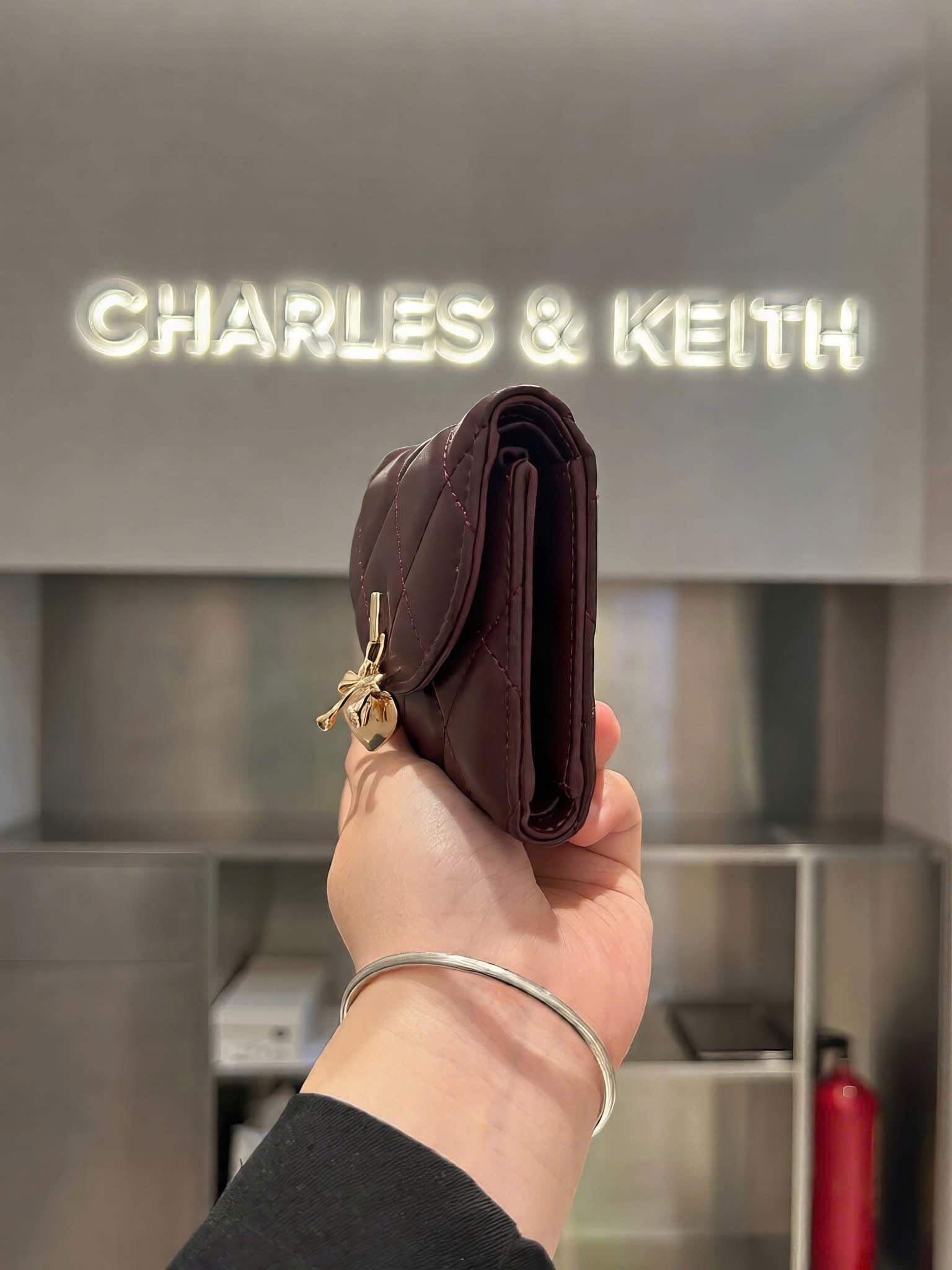 Ví ngắn hình vuông Arrietty Quilted-Charles&Keith - Hình ảnh 5