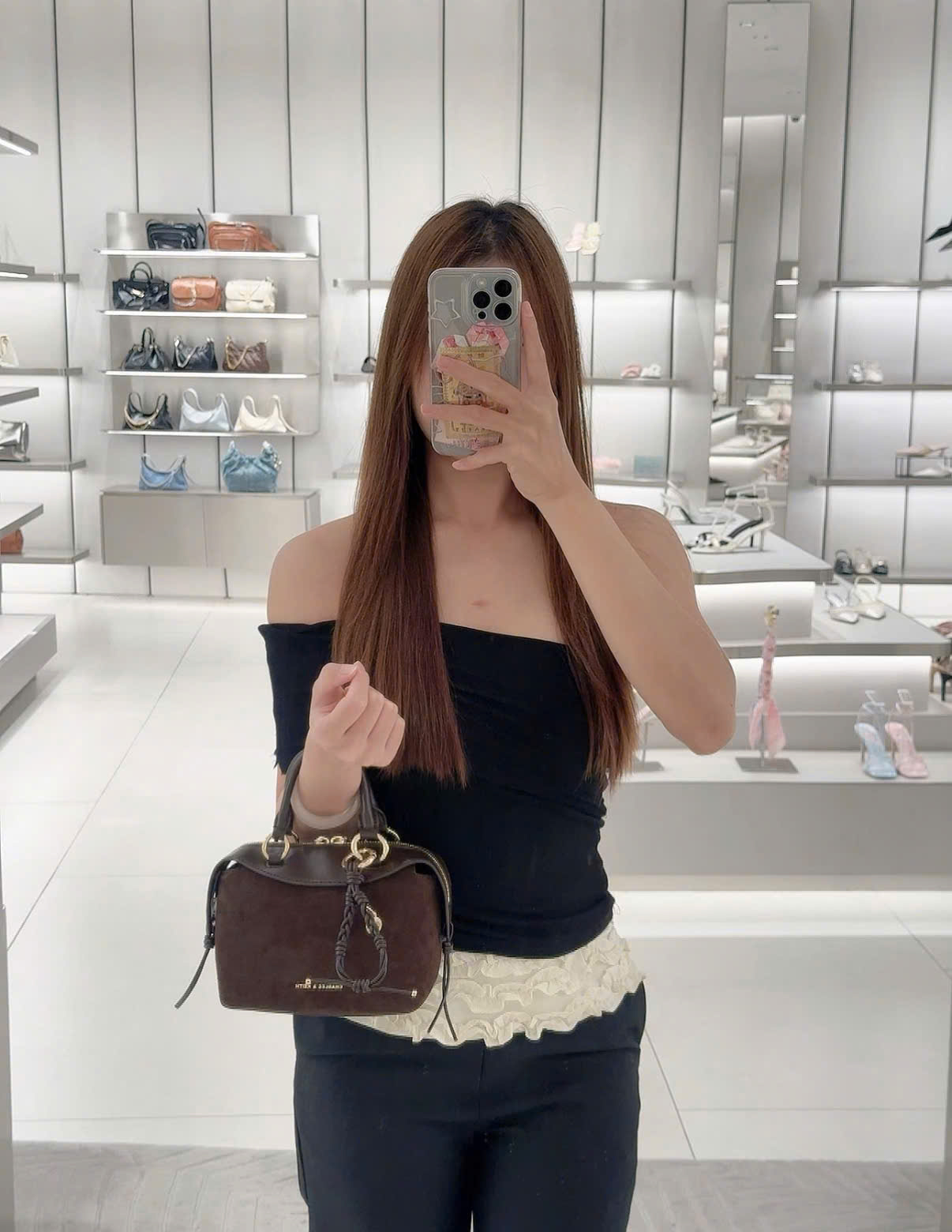 Túi xách Haylen Braided-Charm - Nâu sẫm - Hình ảnh 6